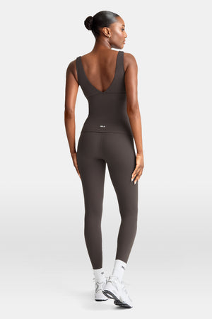 DayFlex V Neck Vest - Mocha Brown