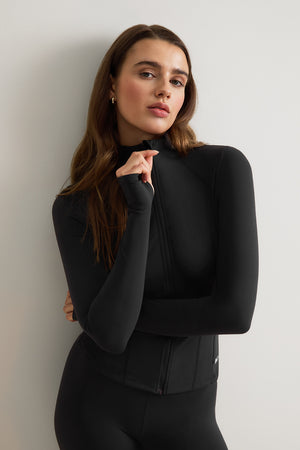 DayFlex Zip Through Sports Jacket - Shadow Black