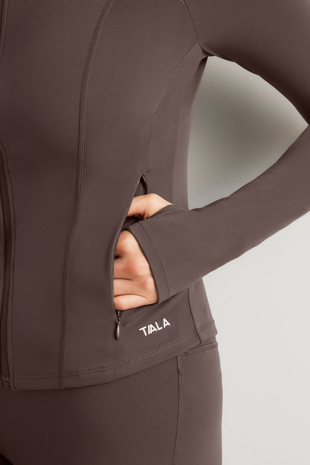 DayFlex Zip Through Sports Jacket - Mocha Brown