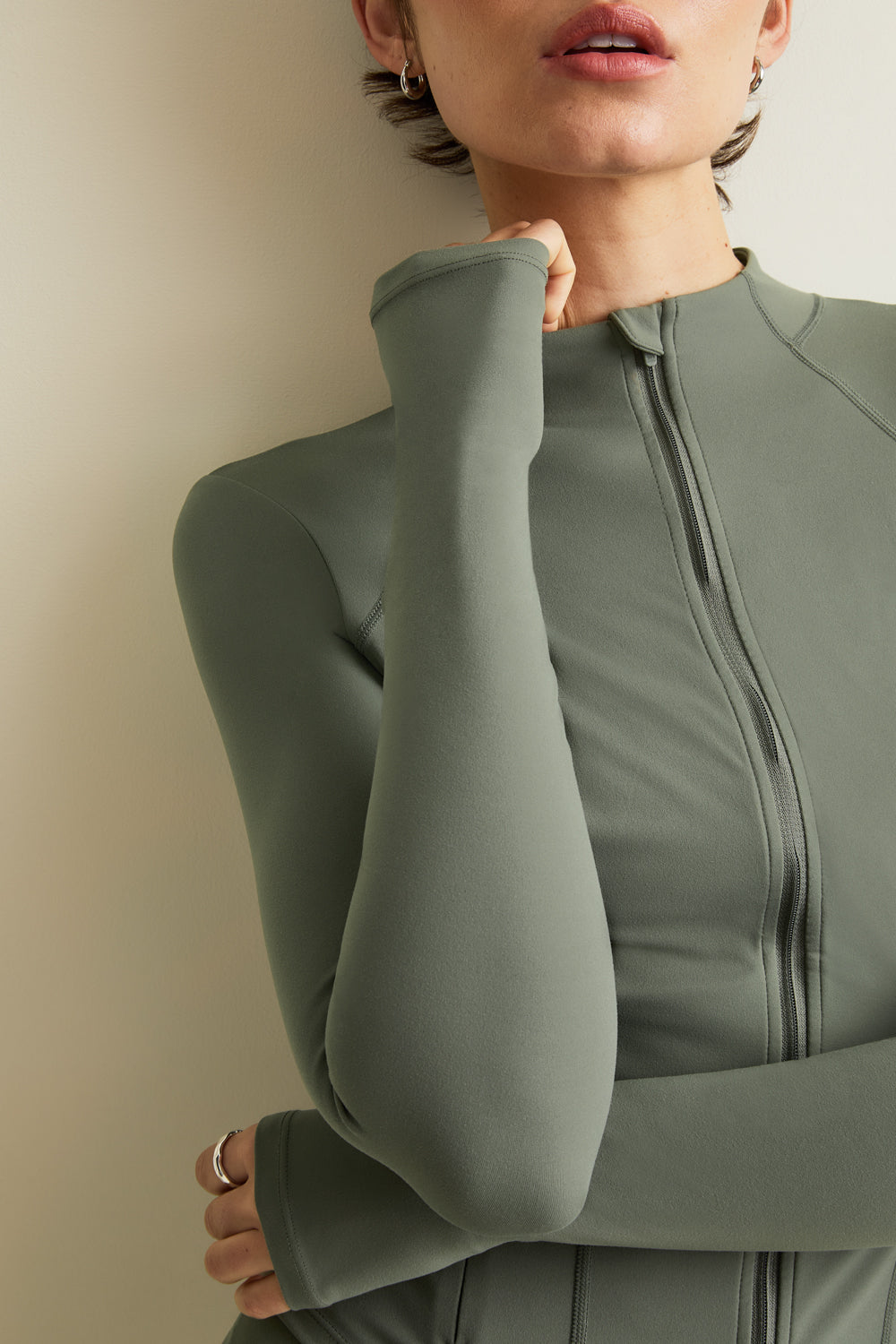 DayFlex Zip Through Sports Jacket - Light Moss