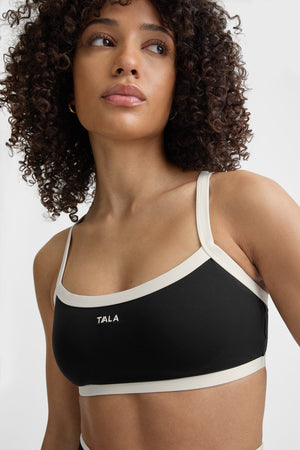 DayFlex Bandeau Sports Bra - Shadow Black / Ivory