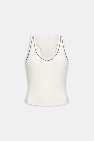 DayFlex Built-In Support V Neck Racer Vest - Ivory