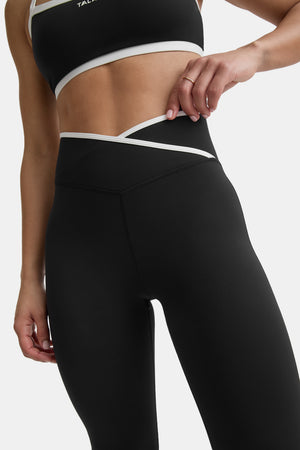 DayFlex Wrap Flared Yoga Pant - Shadow Black & Ivory