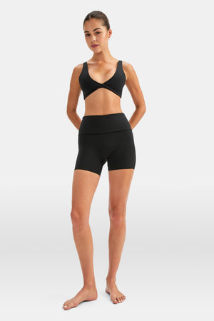 DayFlex Multiway Fold Waist Cycling Shorts - Shadow Black