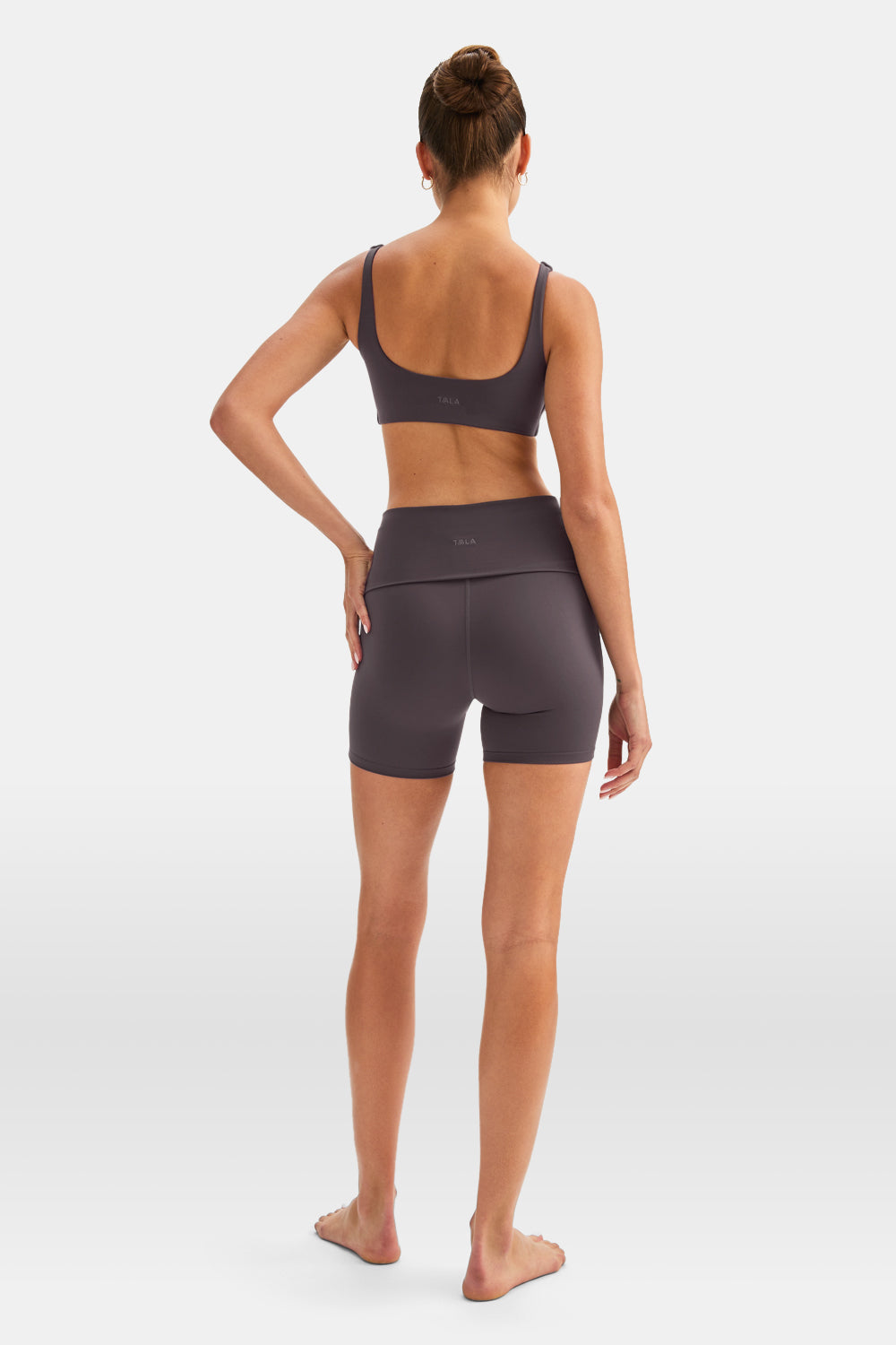 DayFlex Multiway Fold Waist Cycling Shorts - Cool Espresso