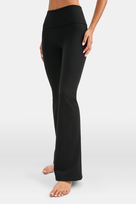 DayFlex Multiway Fold Waist Flared Yoga Pant - Shadow Black