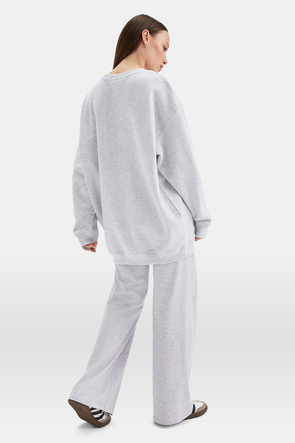 TALA Studio Oversized Longline Sweatshirt- Grey Marl