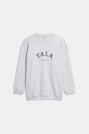 TALA Studio Oversized Longline Sweatshirt- Grey Marl