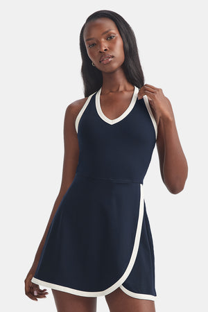DayFlex Plunge Active Dress - Midnight Navy & Ivory