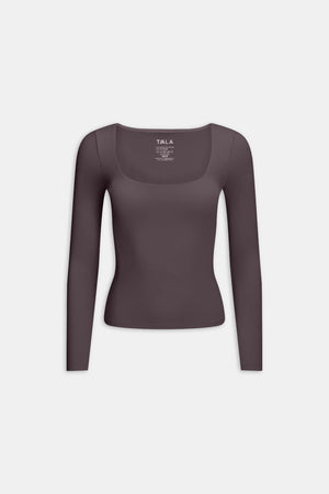 DayFlex Scoop Neck Top - Cool Espresso