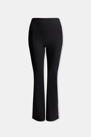 DayFlex Contrast Stripe Side Split Flared Yoga Pant No Front Seam - Shadow Black And Ivory