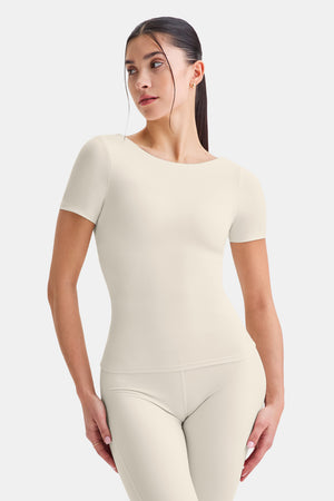 DayFlex Twist Back T-Shirt - Buttermilk