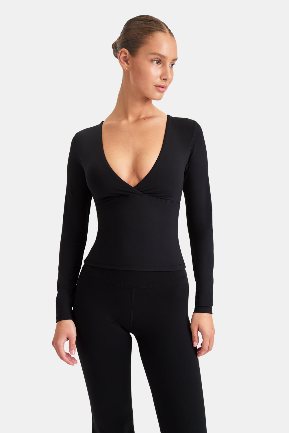 DayFlex V Neck Top - Shadow Black
