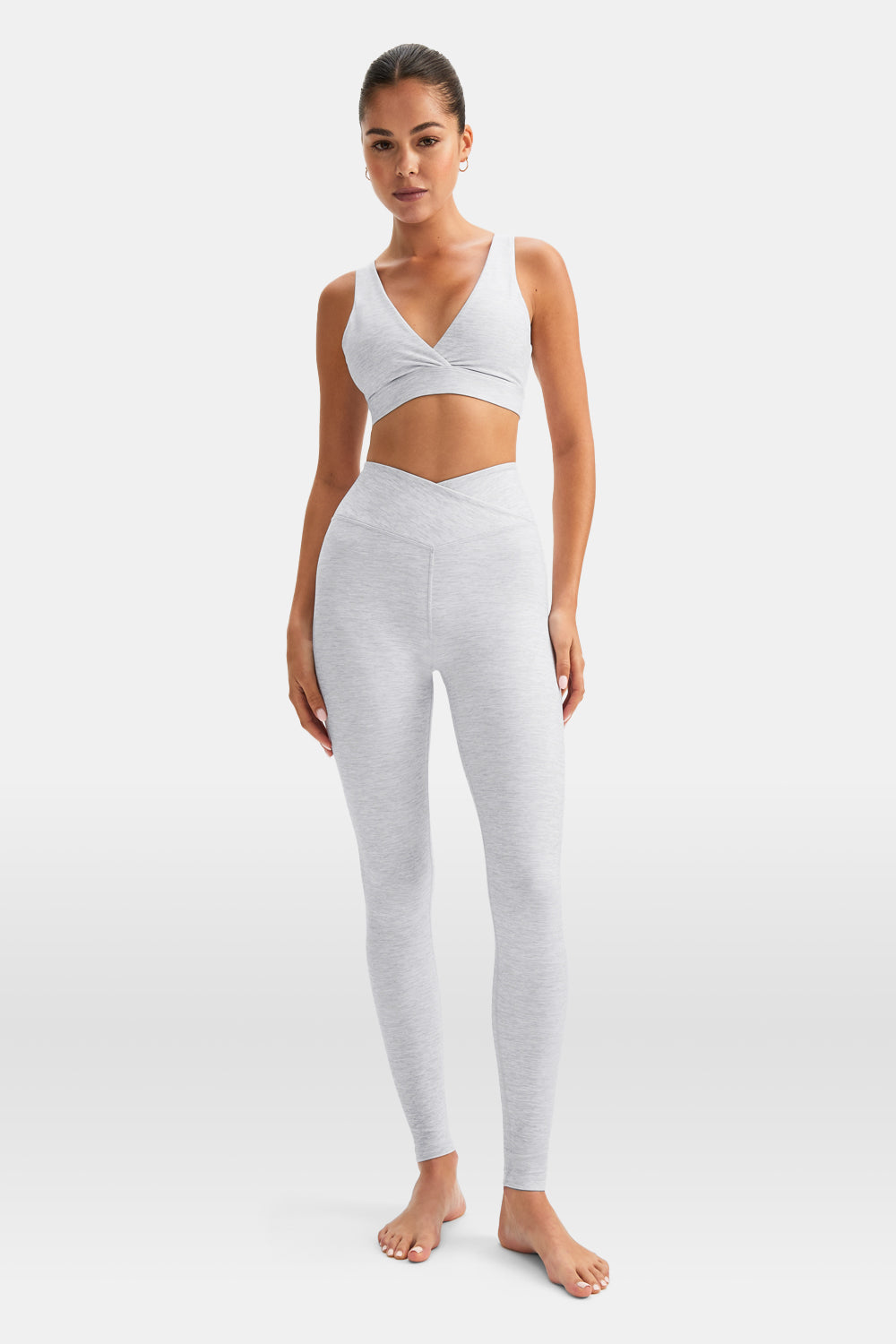 DayFlex V Neck Sports Bra - Grey Marl