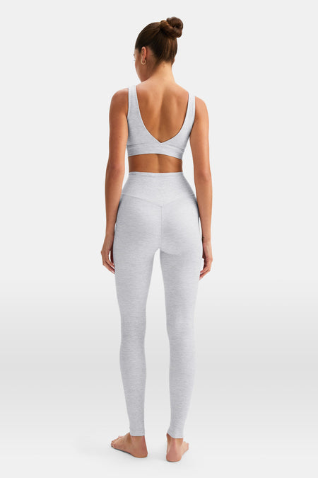 DayFlex V Neck Sports Bra - Grey Marl