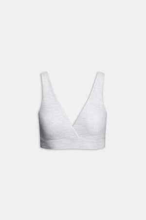 DayFlex V Neck Sports Bra - Grey Marl