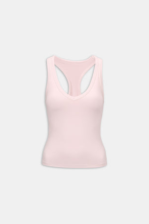 DayFlex Built-In Support V Neck Racer Vest - Ballet Slipper