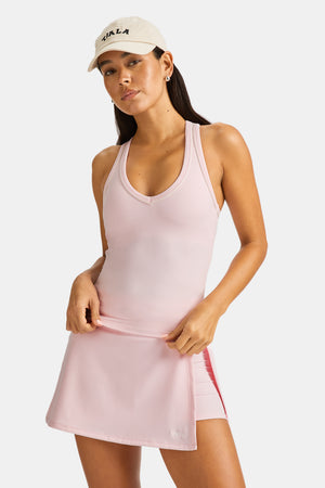 DayFlex Built-In Support V Neck Racer Vest - Ballet Slipper