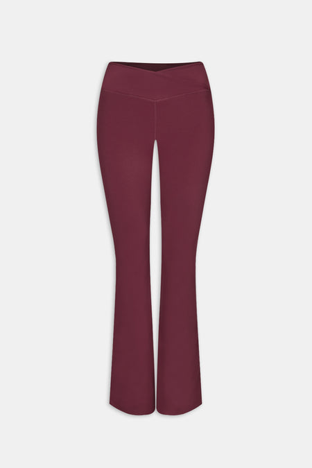 DayFlex Wrap Flared Yoga Pant - Burgundy