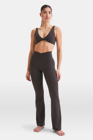 DayFlex Wrap Flared Yoga Pant - Cool Espresso