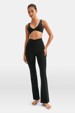 DayFlex Wrap Flared Yoga Pant - Shadow Black