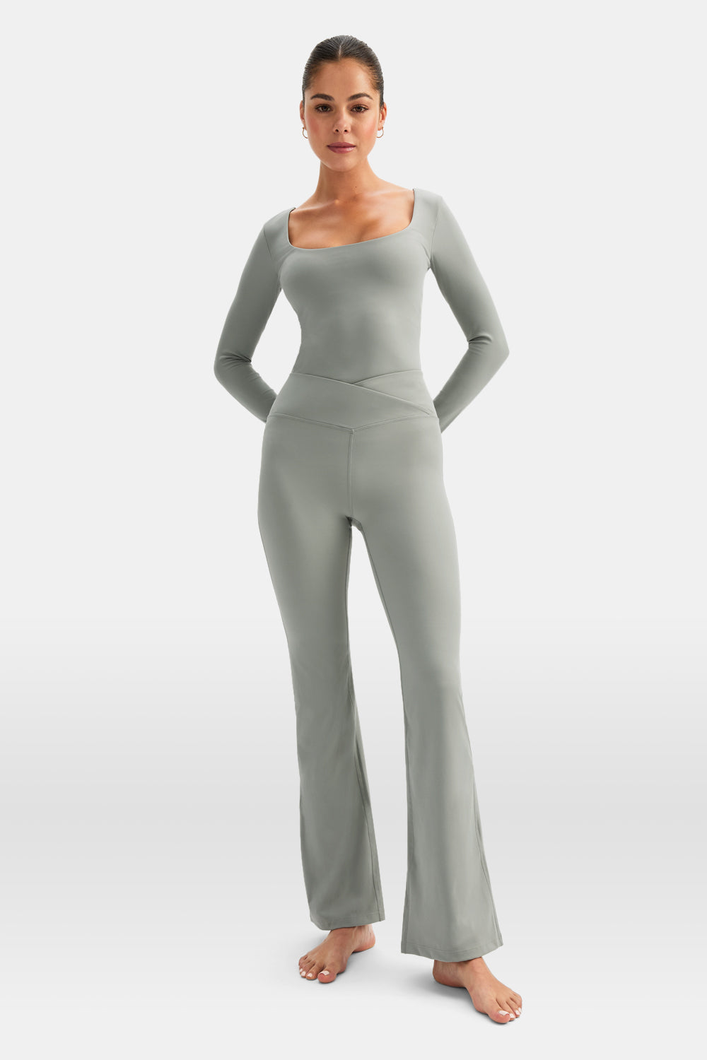DayFlex Wrap Flared Yoga Pant - Soft Sage