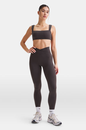 DayFlex Wrap High Waisted Legging - Cool Espresso