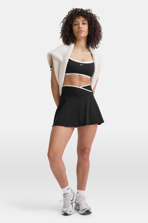 DayFlex Wrap Waist Skort - Shadow Black & Ivory
