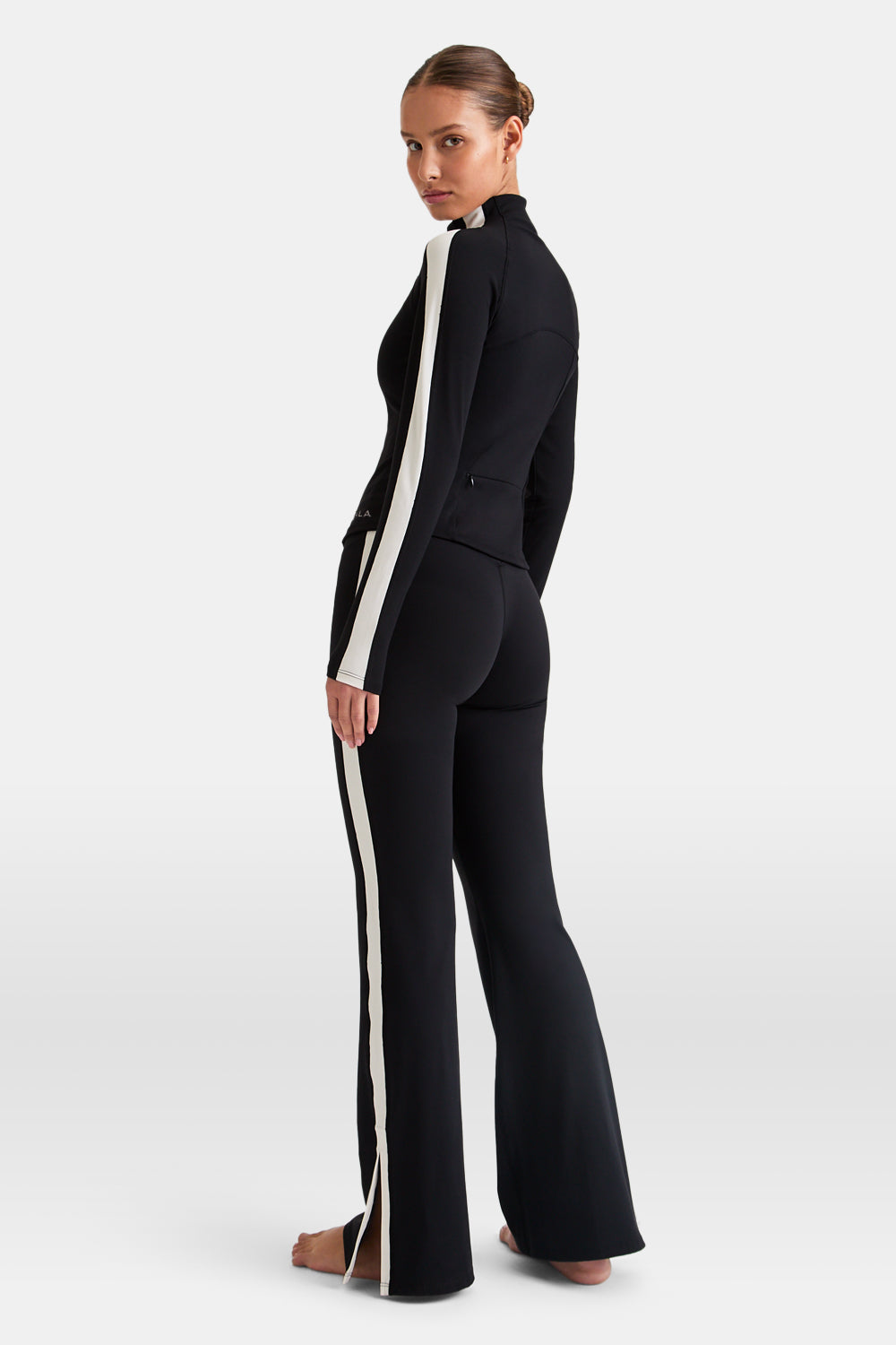 DayFlex Contrast Stripe Zip Through Jacket - Shadow Black And Ivory