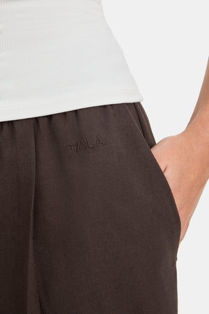 Drawstring Wide Leg Trousers - Americano