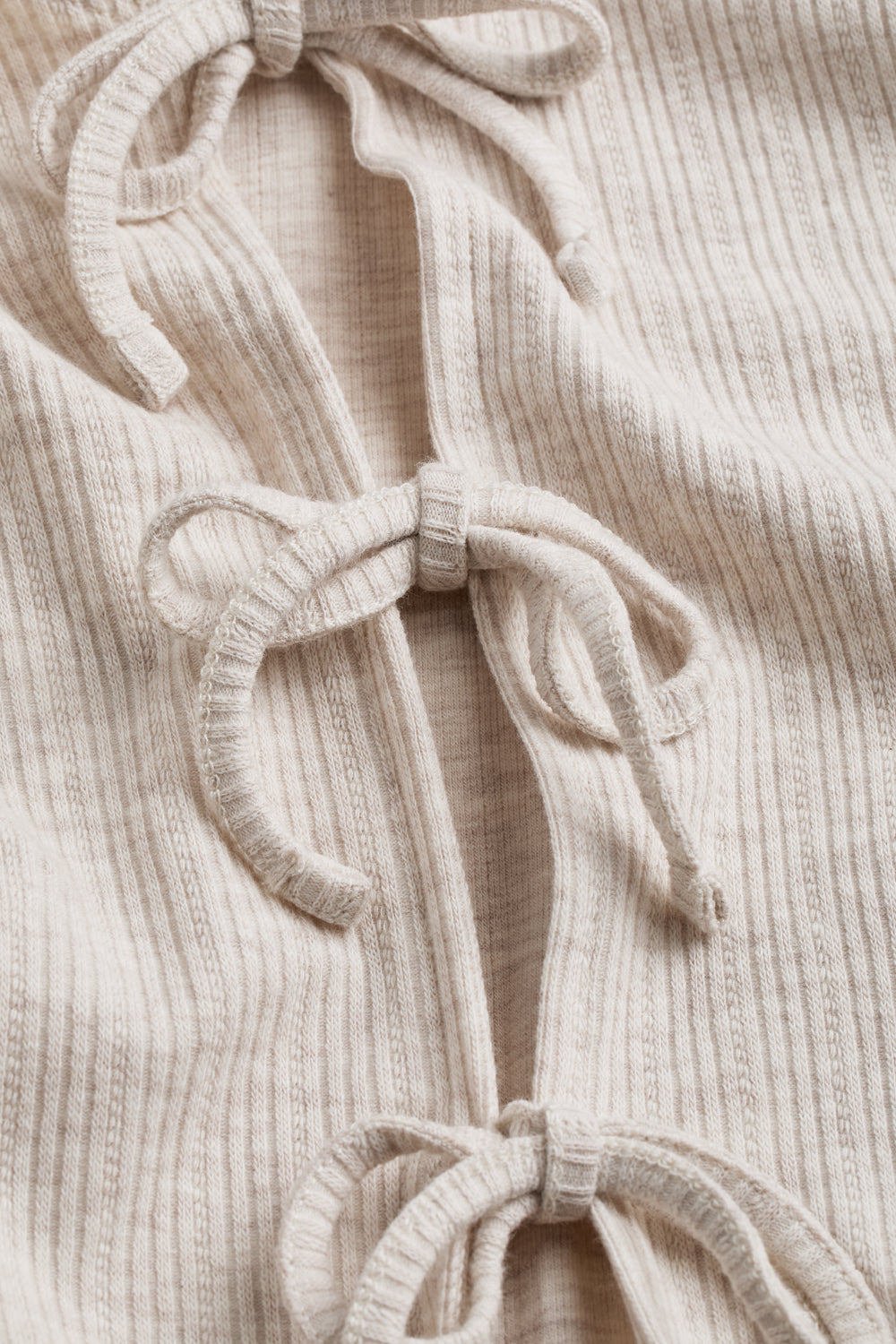 Tie Up Pyjama Cardigan - Oat Marl
