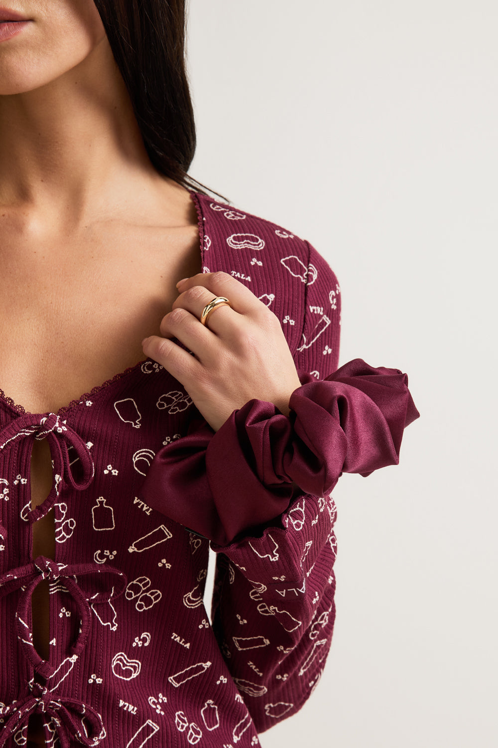 XL Satin Scrunchie - Port Red