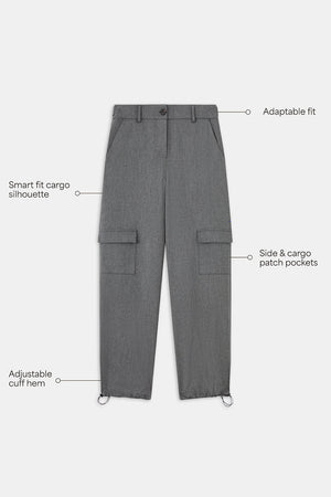 Everyday Tailoring Adjustable Multiway Cargo Trousers - Charcoal Grey Marl