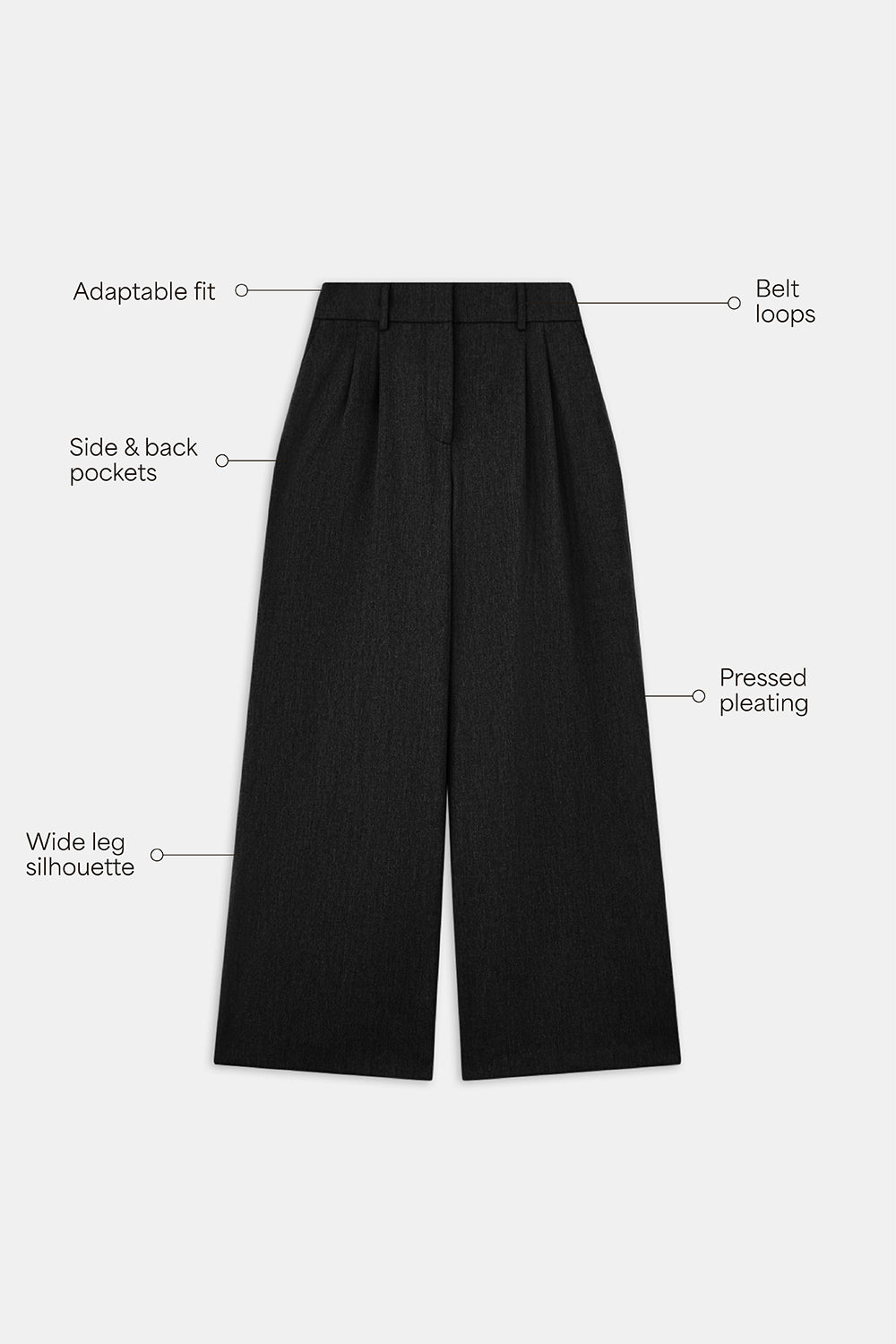 Everyday Tailoring Wide Leg Trousers - Black
