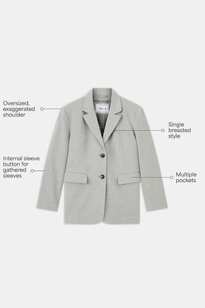 Everyday Tailoring Oversized Blazer - Iron Grey Marl