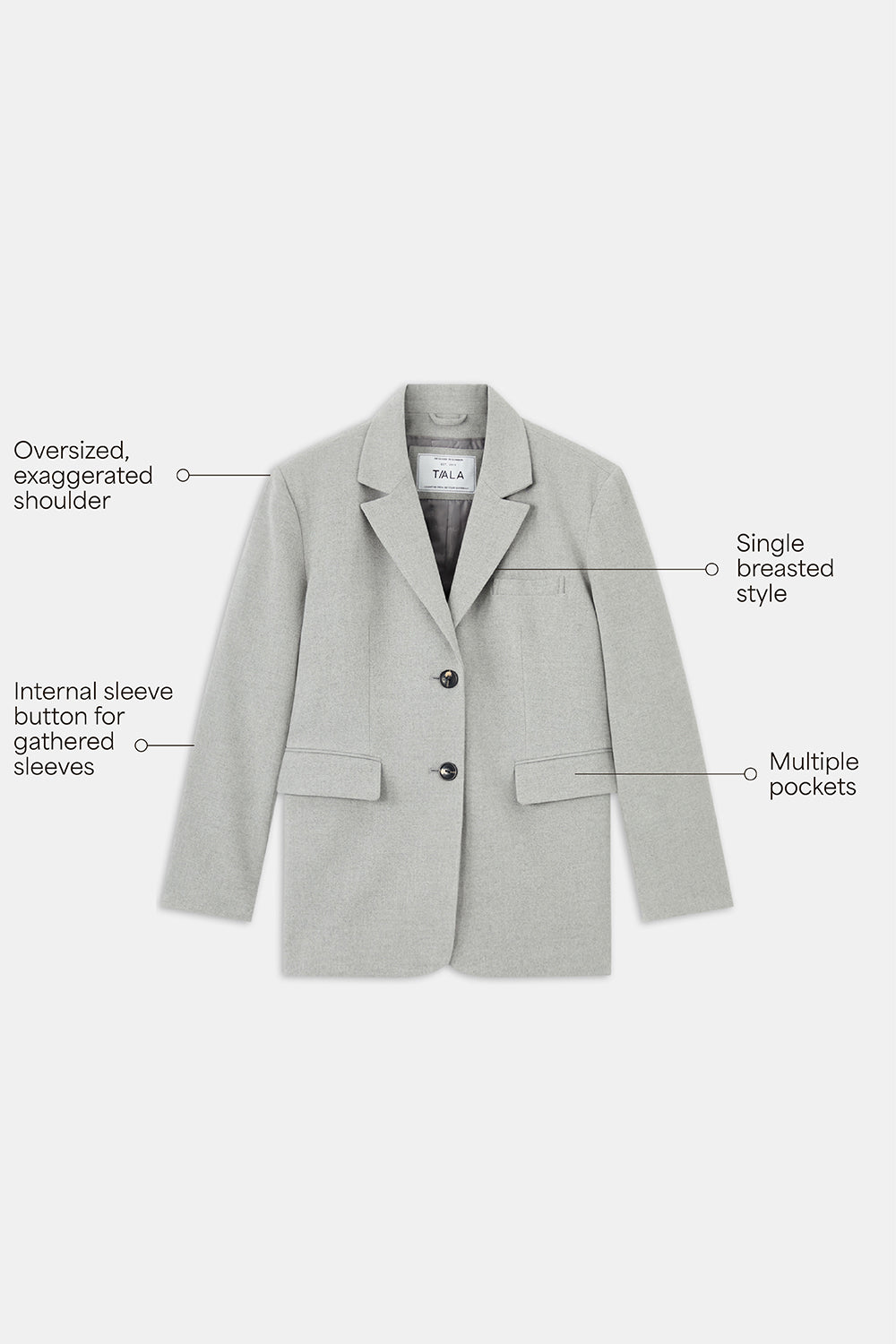 Everyday Tailoring Oversized Blazer - Iron Grey Marl