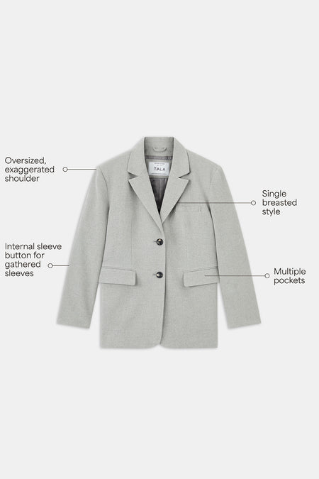 Everyday Tailoring Oversized Blazer - Iron Grey Marl