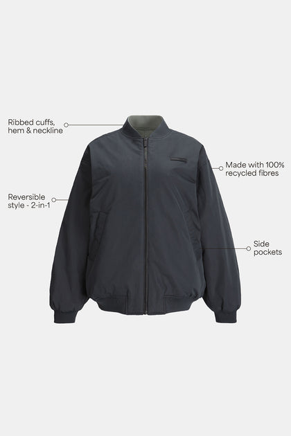 HIGH-GATE Reversible reversible Bomber - JKT BLACK Loose HIGH-GATE Reversible reversible Bomber - JKT BLACK Loose