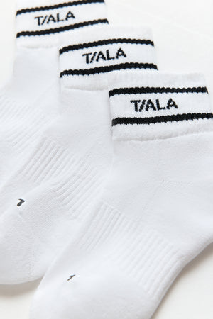 TALA Stripe Socks 3 Pack - White And Black