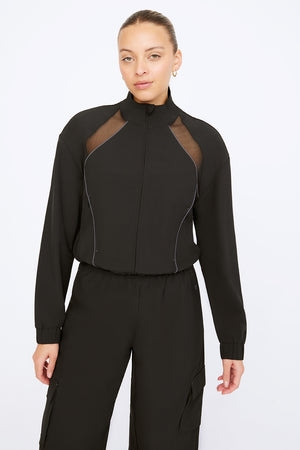 Woven Track Jacket - Black