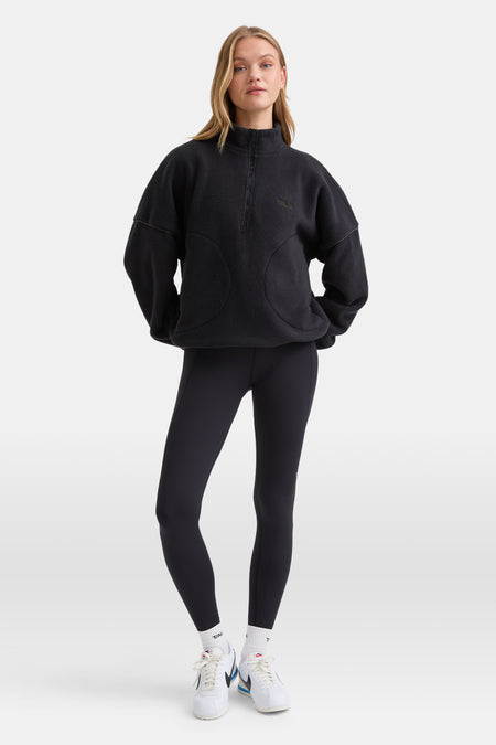 1/4 Zip Fleece Jacket - Black
