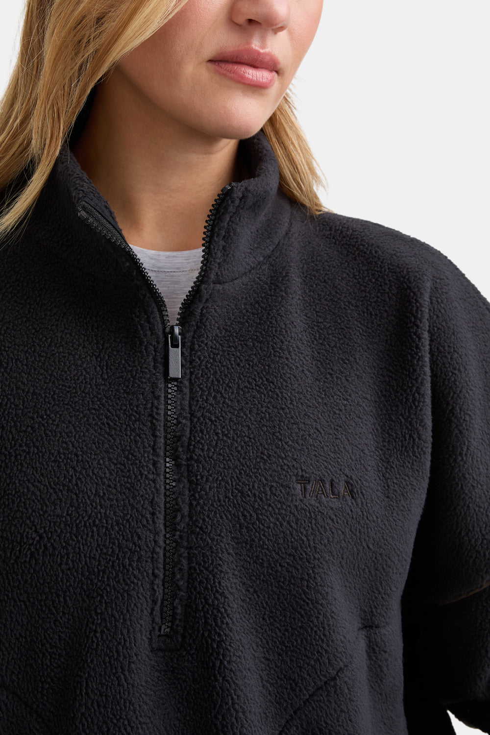 1/4 Zip Fleece Jacket - Black