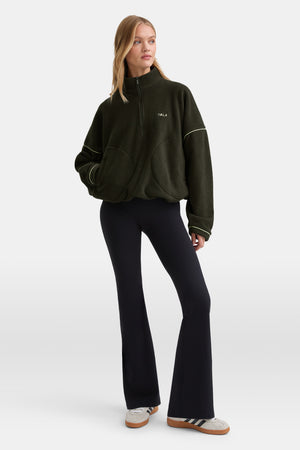 1/4 Zip Fleece Jacket - Dark Moss