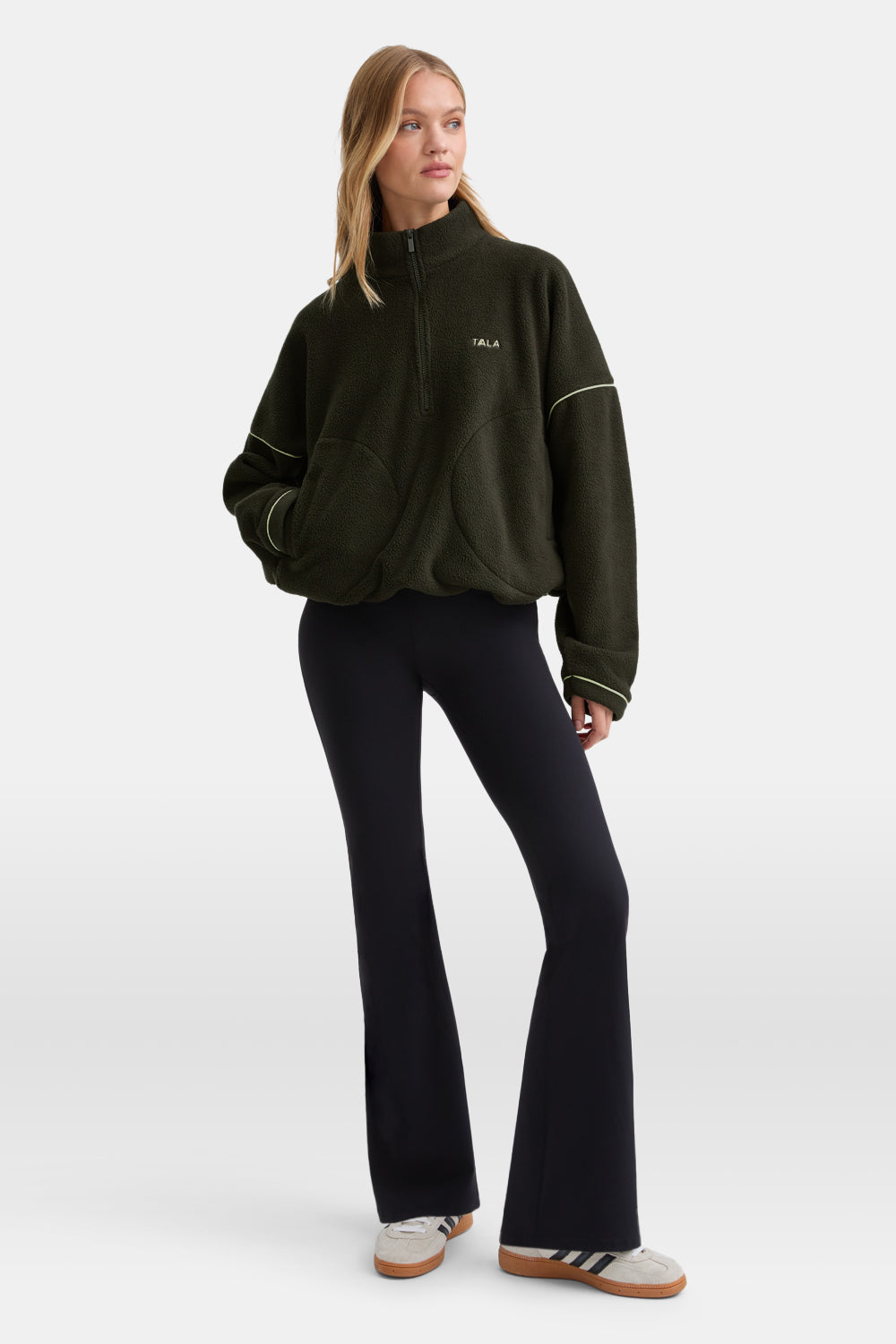 1/4 Zip Fleece Jacket - Dark Moss