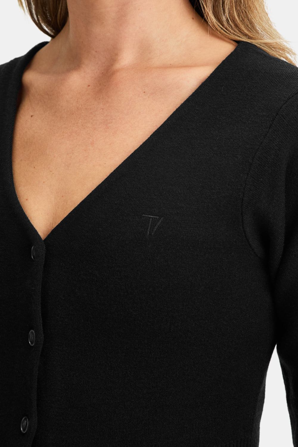 Knit-Waisted Cardigan - Black