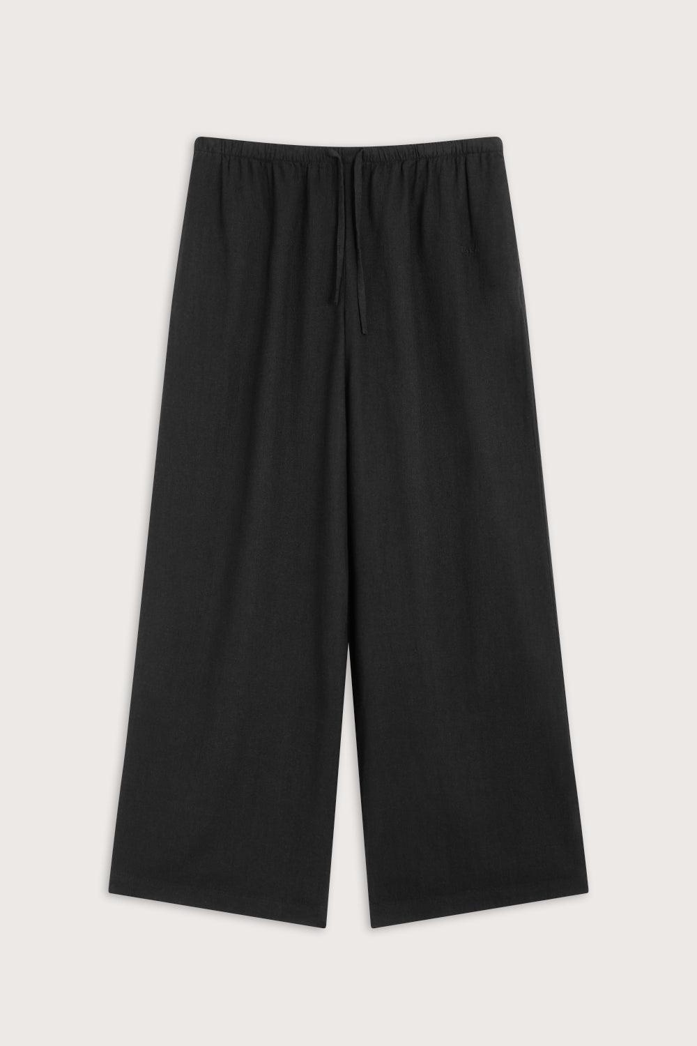Soft Linen Drawstring Trouser - Shadow Black