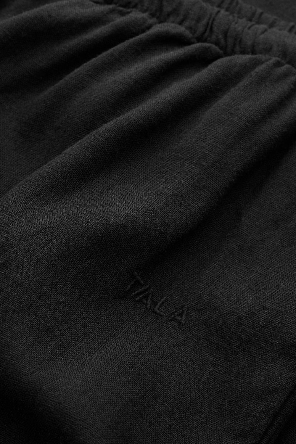 Soft Linen Drawstring Trouser - Shadow Black