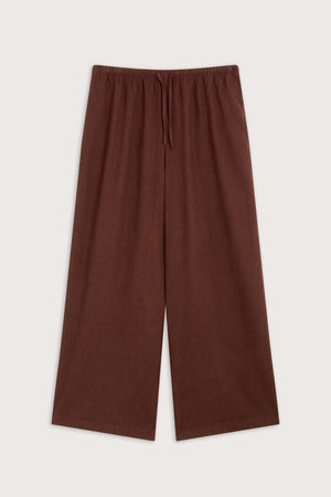 Soft Linen Drawstring Trouser - Deep Rust