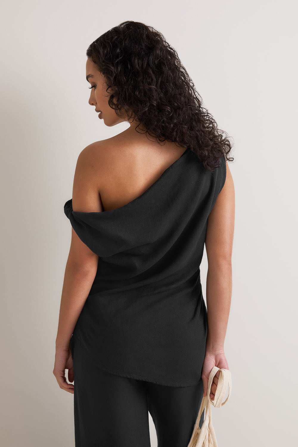 Soft Linen Top - Shadow Black