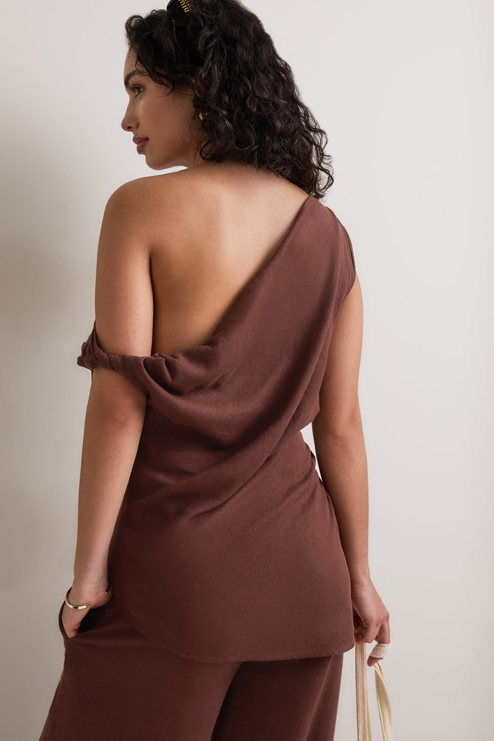Soft Linen Top - Deep Rust